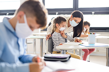 Students Wearing Masks in Classroom
