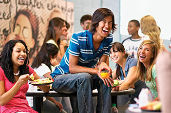 Students in Dining Hall