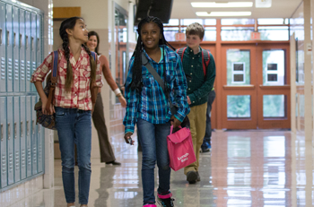 K-12 Students Walking in the Hallway